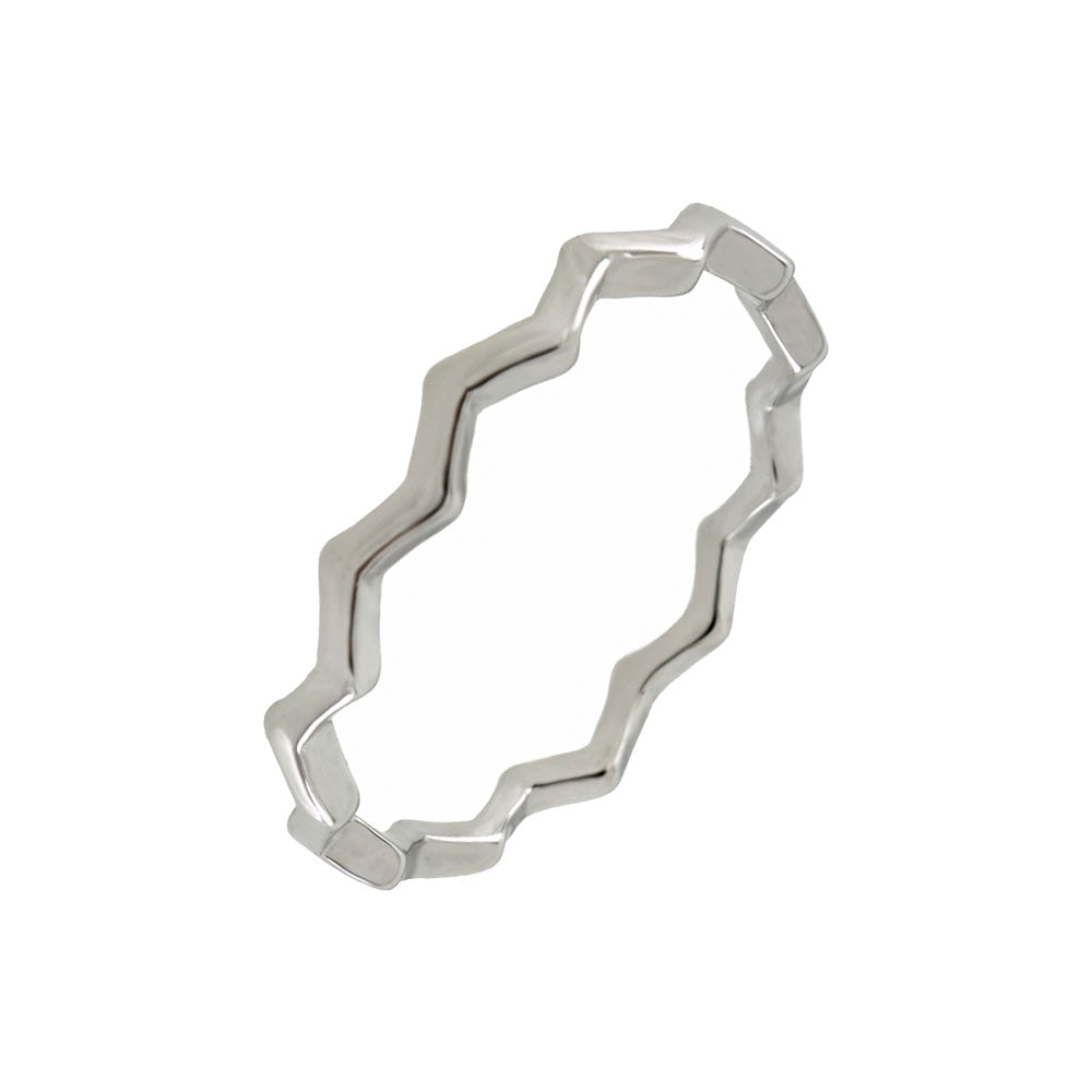 Sterling Silver Zig Zag Rhodium Toe Ring