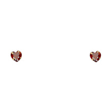 Load image into Gallery viewer, 14k Yellow Gold 5mm Heart CZ Birthstone Stamping Prong With Screw Back