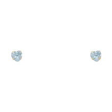 Load image into Gallery viewer, 14k Yellow Gold 5mm Heart CZ Birthstone Stamping Prong With Screw Back