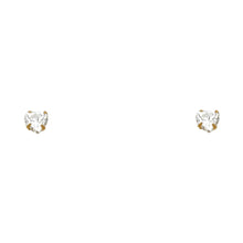 Load image into Gallery viewer, 14k Yellow Gold 5mm Heart CZ Birthstone Stamping Prong With Screw Back