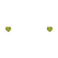 Load image into Gallery viewer, 14k Yellow Gold 5mm Heart CZ Birthstone Stamping Prong With Screw Back