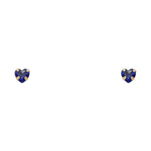 Load image into Gallery viewer, 14k Yellow Gold 5mm Heart CZ Birthstone Stamping Prong With Screw Back