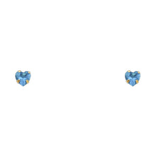 Load image into Gallery viewer, 14k Yellow Gold 5mm Heart CZ Birthstone Stamping Prong With Screw Back