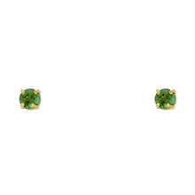 Load image into Gallery viewer, 14k Yellow Gold 6mm Round CZ  Birthstone Stamping Prong With Screw Back