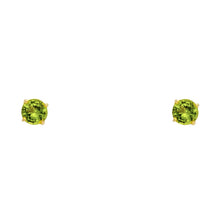 Load image into Gallery viewer, 14k Yellow Gold 3mm Round CZ Basket Setting Solitaire Birthstone Stud Earrings