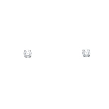 Load image into Gallery viewer, 14k White Gold 4mm Round CZ Basket Solitaire Birthstone Stud Earrings