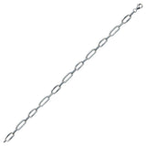 Sterling Silver Rhodium Plated CZ Oval Link Bracelet
