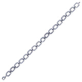 Sterling Silver Rhodium Plated CZ Rectangle Link Bracelet