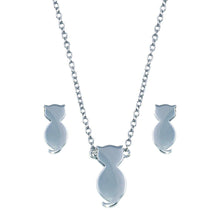 Load image into Gallery viewer, Sterling Silver Rhodium Plated Cat Set