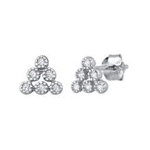 Load image into Gallery viewer, Sterling Silver Clear CZ Triangle Assorted CZ Earrings