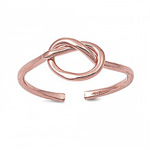 Load image into Gallery viewer, Sterling Silver Rose Gold Plated Thin Knot Design Toe RingAnd Face Height 7 MM