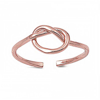 Sterling Silver Rose Gold Plated Thin Knot Design Toe RingAnd Face Height 7 MM