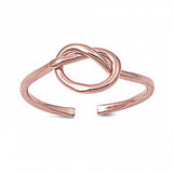 Sterling Silver Rose Gold Plated Thin Knot Design Toe RingAnd Face Height 7 MM