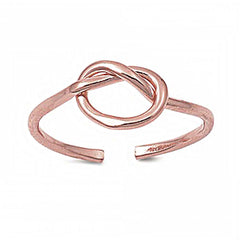Sterling Silver Rose Gold Plated Thin Knot Design Toe RingAnd Face Height 7 MM