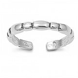 Sterling Silver Classy Thin Bali Design Toe RingAnd Width 3 MM