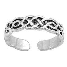 Load image into Gallery viewer, Sterling Silver Classy Celtic Knots Design Toe RingAnd Width 4 MM