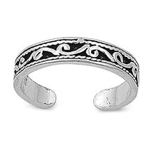Load image into Gallery viewer, Sterling Silver Classy Thin Filigree Desgin Toe RingAnd Face Height 4 MM
