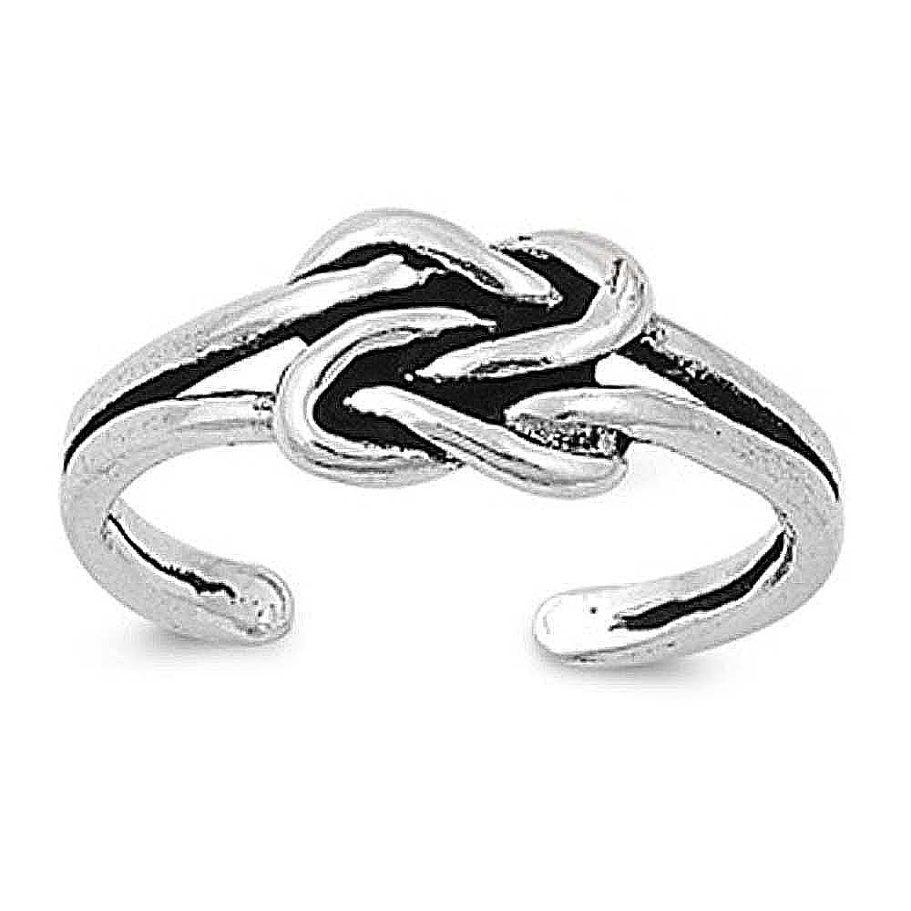 Sterling Silver Fancy Celtic Knot Design Toe RingAnd Face Height 6 MM