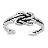 Sterling Silver Fancy Celtic Knot Design Toe RingAnd Face Height 6 MM