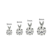 Load image into Gallery viewer, Sterling Silver Round Cubic Zirconia Pendant - silverdepot
