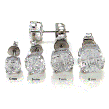 Load image into Gallery viewer, Sterling Silver Round Invisible Casting Stud Earrings