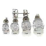 Sterling Silver Round Invisible Casting Stud Earrings